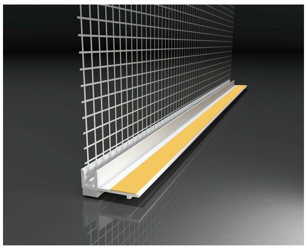 Профиль примыкающий оконный с сеткой ПС-6С с пыльником Премиум, ПрофСист (2,4м)