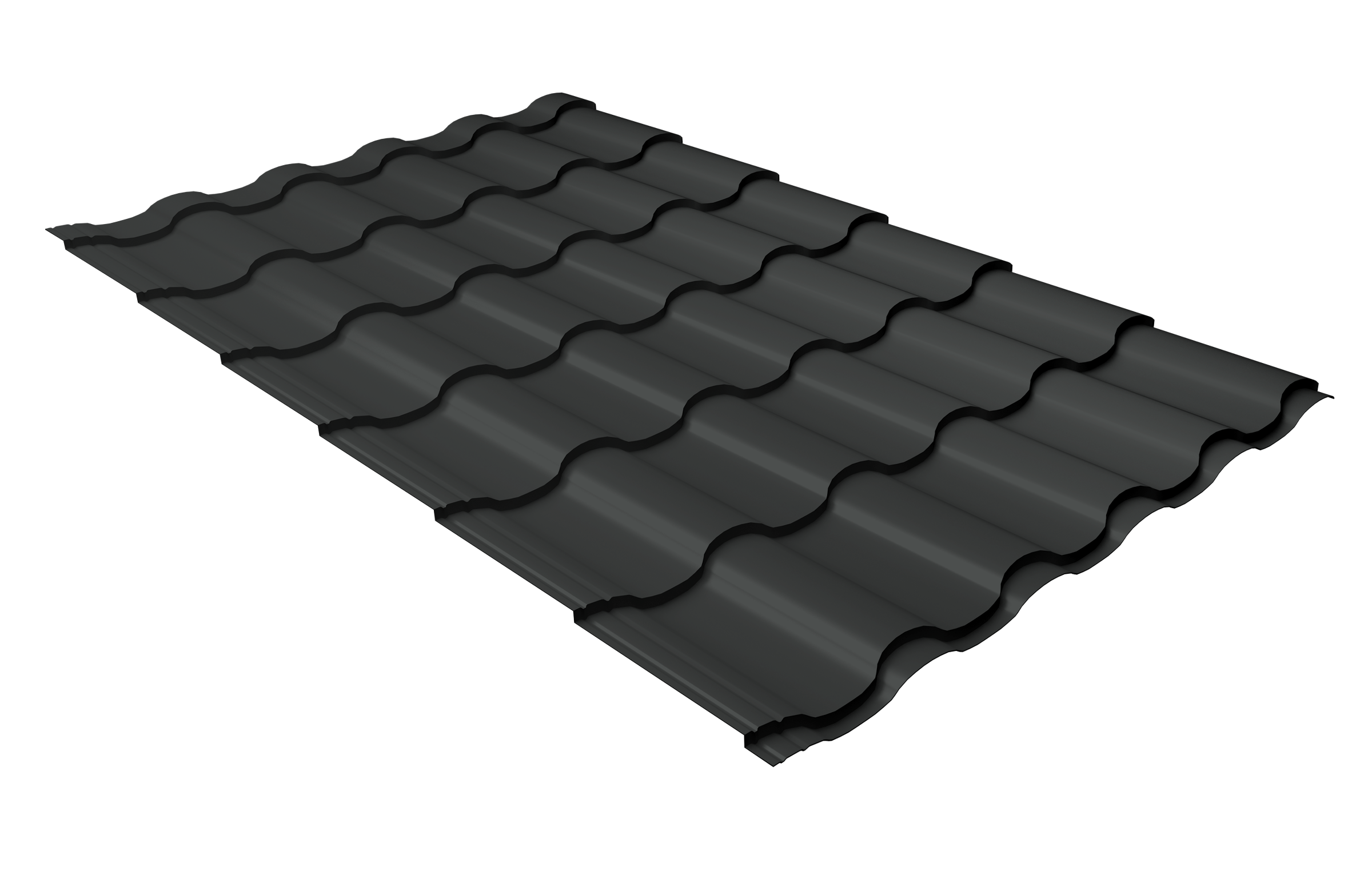 Металлочерепица "Кредо" ("Kredo") v01 0,5 Satin RAL 7016 антрацитово-серый