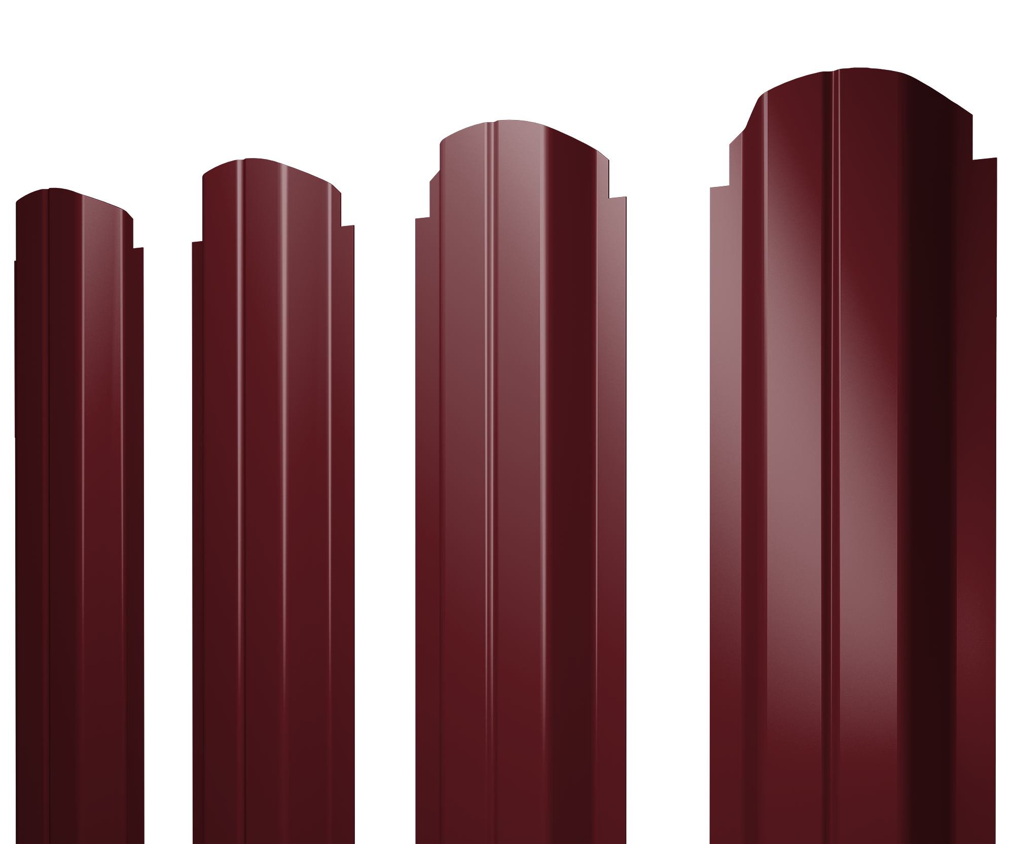 Штакетник П-образный А фигурный 0,45 Drap TR RAL 3005 красное вино