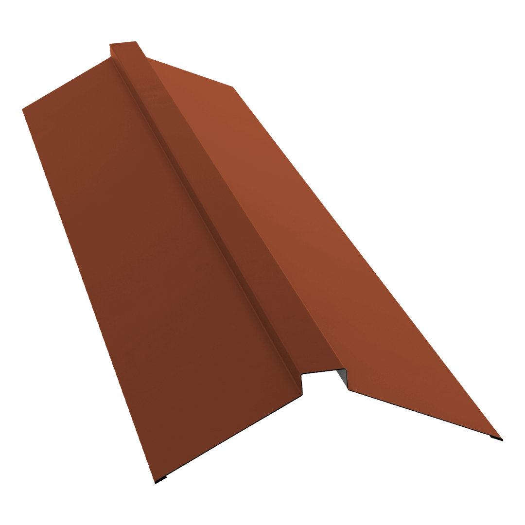 Планка конька плоского 150х40х150 0,5 Satin Matt RAL 8004 терракота (2м)