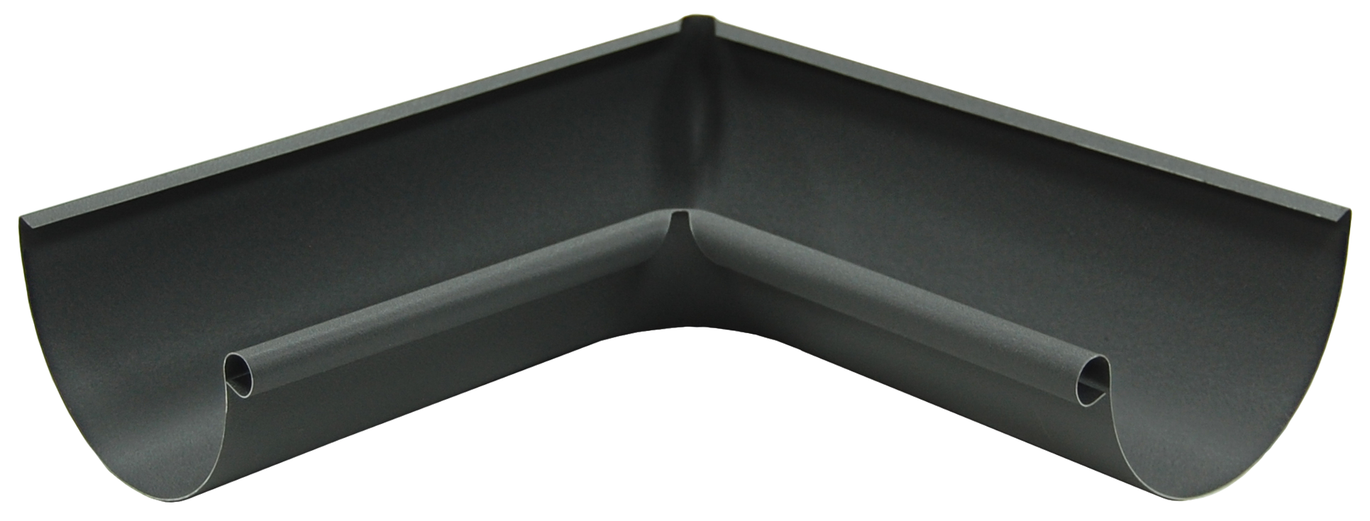  Угол желоба внутренний GL PE Matt 90 гр 125 мм RAL 7024 мокрый асфальт