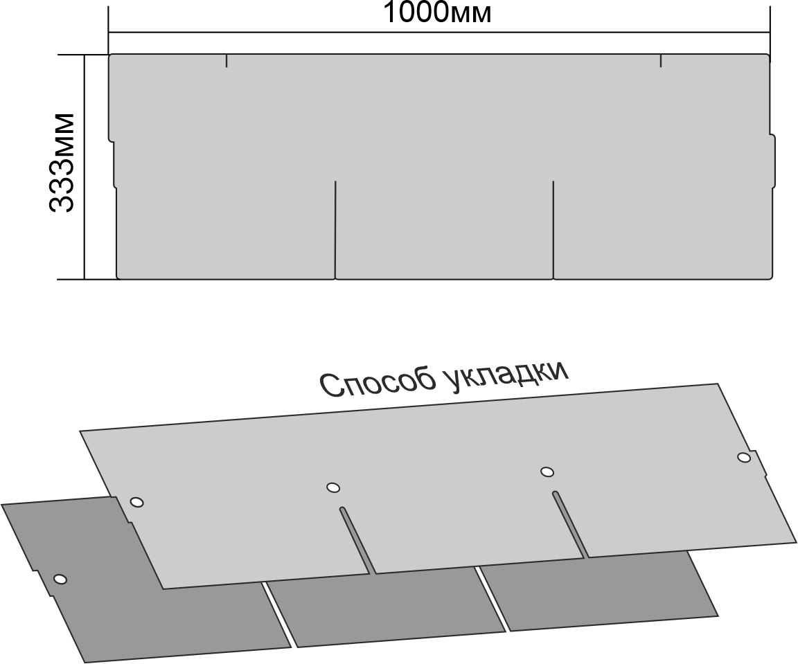 Гибкая черепица QUIET TILE, коллекция BRICK, цвет Чёрный