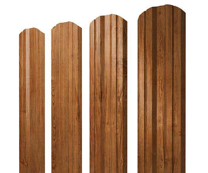  Штакетник Twin фигурный Grand Line 0,45 Print Elite Golden Wood TwinColor