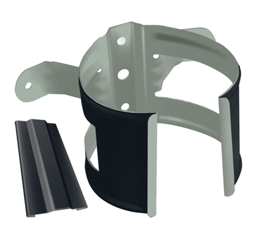 Кронштейн трубы на дерево GL PE Matt 90 мм RAL 7024 мокрый асфальт