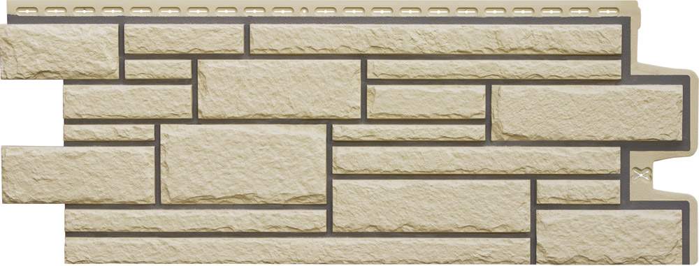 Фасадная панель Grand Line Камелот Дизайн бежевый со швом RAL 7006