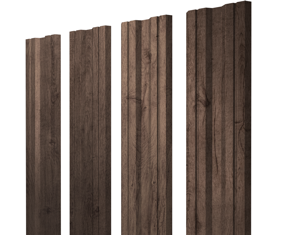 Штакетник Твин с прямым резом Grand Line 0,45 Принт Премиум Almond Wood Fresh