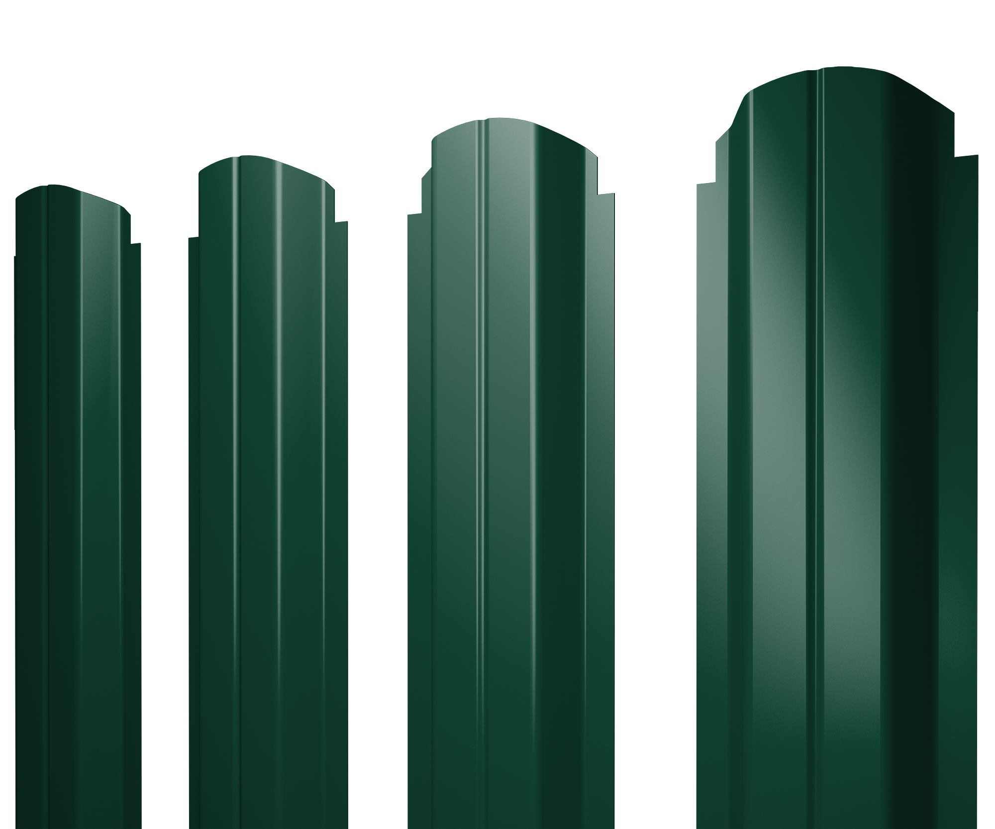 Штакетник П-образный А фигурный 0,45 Drap TR RAL 6005 зеленый мох