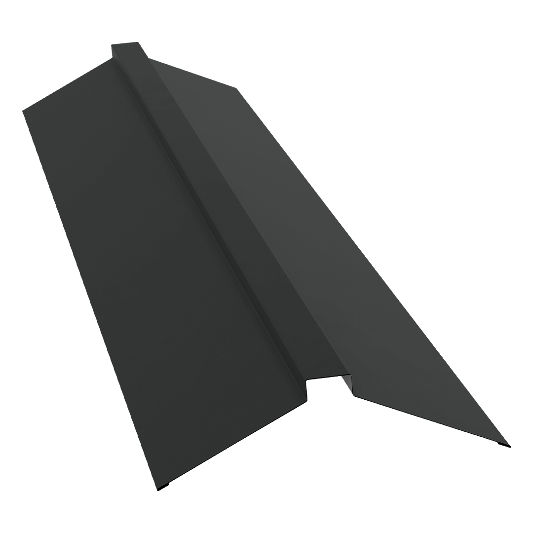 Планка конька плоского 150х40х150 0,5 Satin Matt RAL 7016 антрацитово-серый (2м)