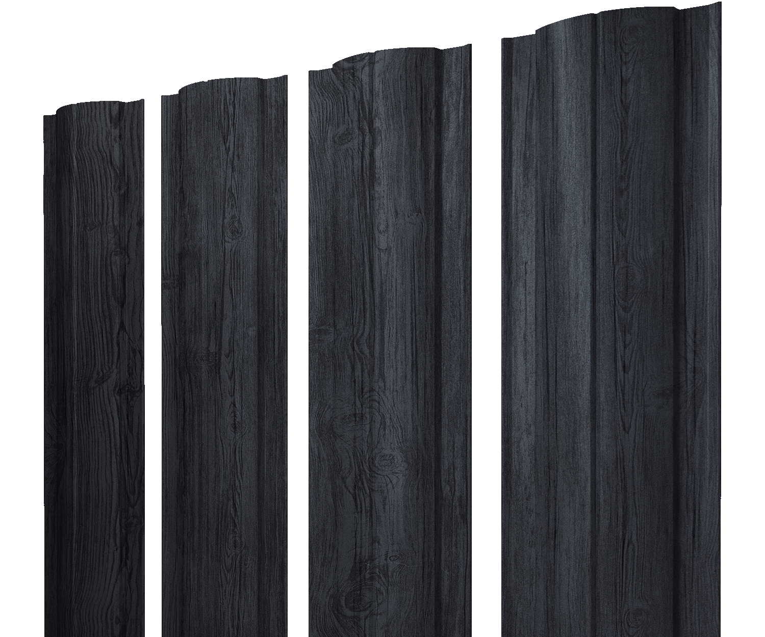 Штакетник Круглый с прямым резом 0,45 Print Premium Grey Wood TwinColor