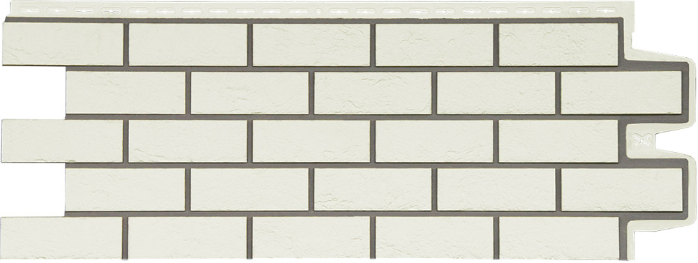 Фасадная панель Grand Line Состаренный кирпич Дизайн молочный со швом RAL 7006