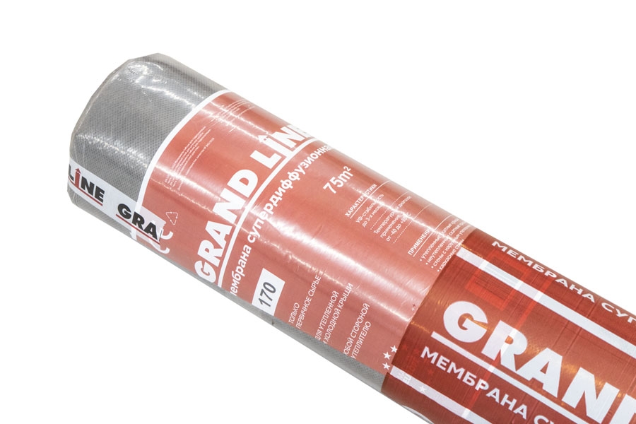 Мембрана супердиффузионная Grand Line 170+TAPE (75м2)  Мембрана супердиффузионная Grand Line 170+TAPE (75м2)