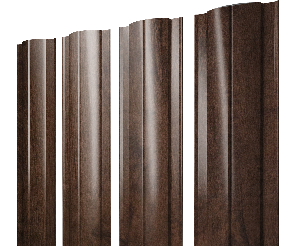 Штакетник Круглый с прямым резом 0,45 Print Premium Antique Wood TwinColor