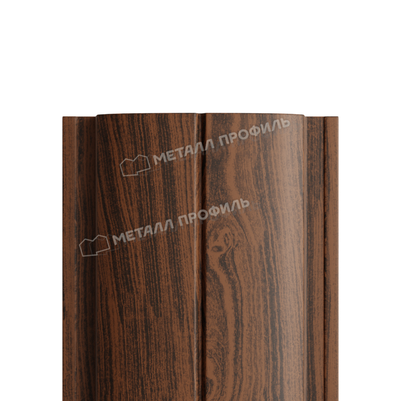  Штакетник металлический МП ELLIPSE-T 19х126 (ECOSTEEL_МАД-01-МореныйДуб-0.5)