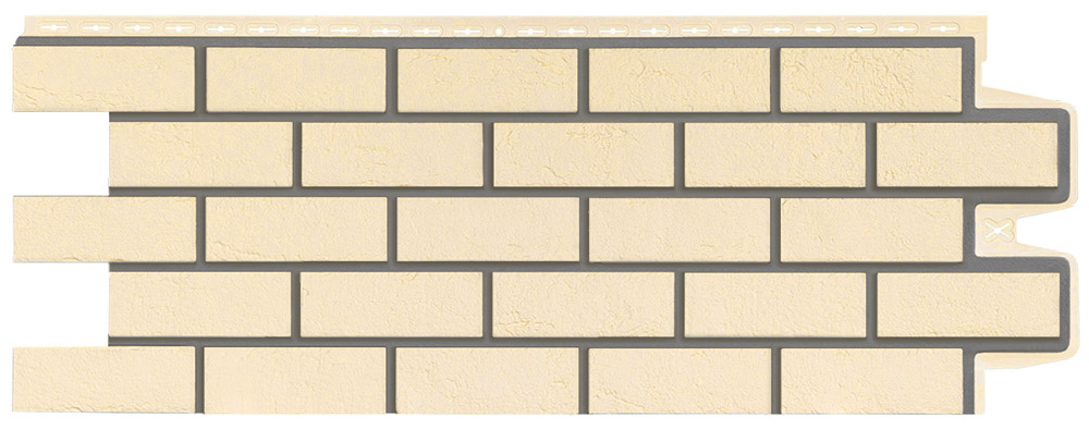  Фасадная панель Grand Line Состаренный кирпич Дизайн бежевый со швом RAL 7006