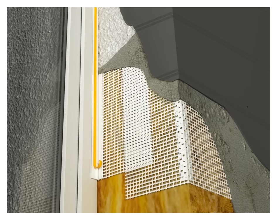 Профиль примыкающий оконный с сеткой ПС-6С с пыльником Премиум, ПрофСист (2,4м)