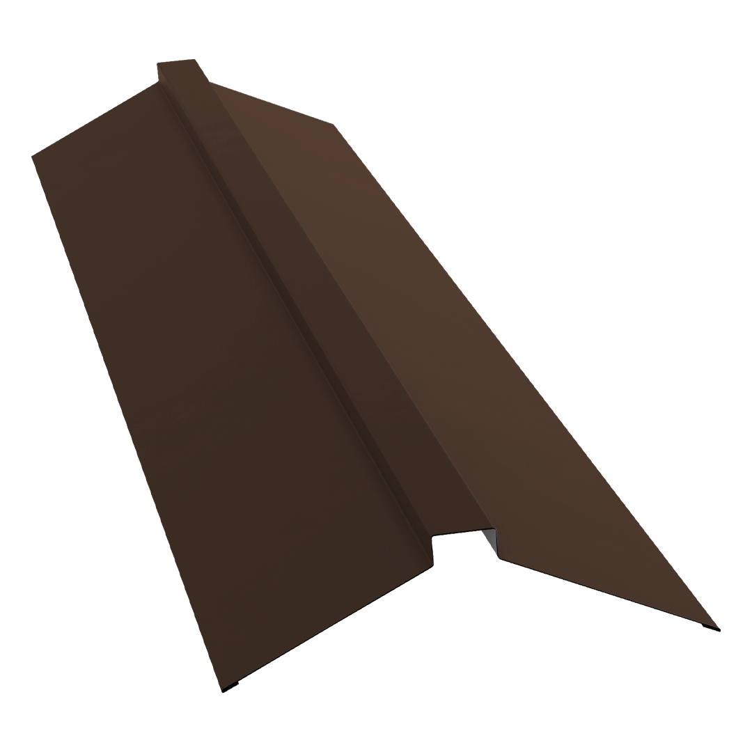 Планка конька плоского 150х40х150 0,5 Satin Matt RAL 8017 шоколад (2м)