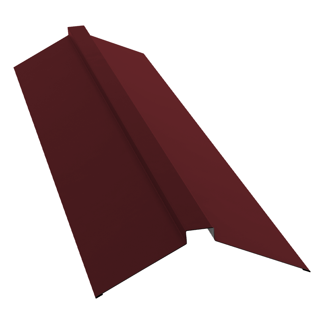 Планка конька плоского 150х40х150 0,5 Satin Matt RAL 3005 красное вино (2м)