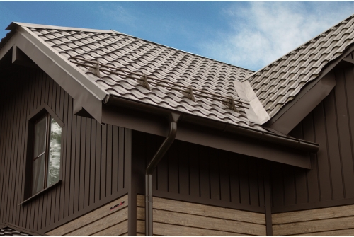 Металлочерепица "Кредо" ("Kredo") v01 0,5 PurLite Matt RR 32 темно-коричневый Металлочерепица "Кредо" ("Kredo") v01 0,5 PurLite Matt RR 32 темно-коричневый