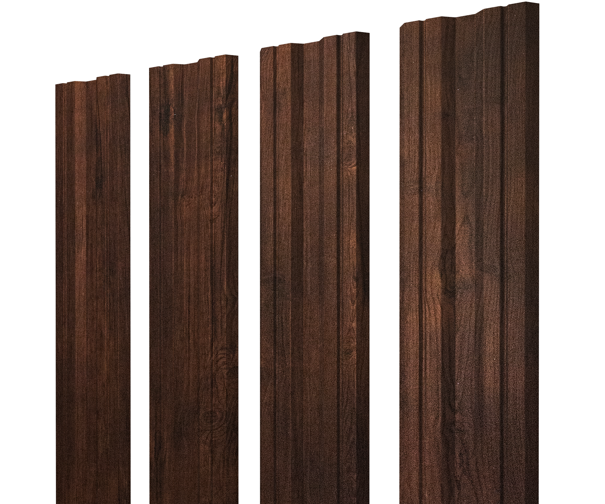 Штакетник Твин с прямым резом Grand Line 0,4 Принт Премиум Cherry Wood Dark FTC