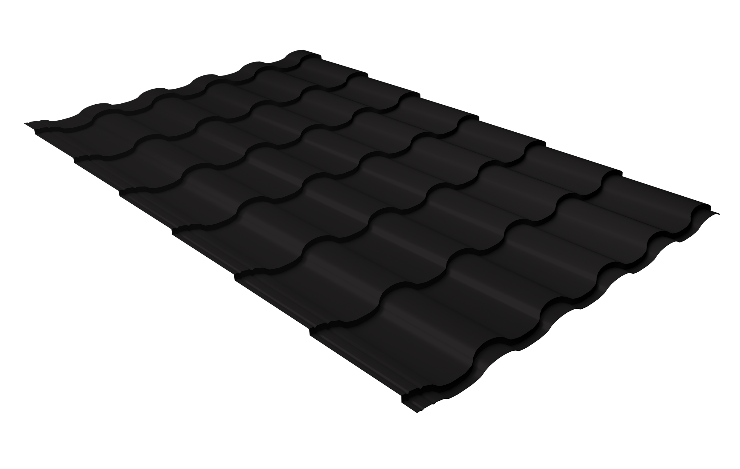 Металлочерепица "Кредо" ("Kredo") v01 0,5 Drap RAL 9005 черный