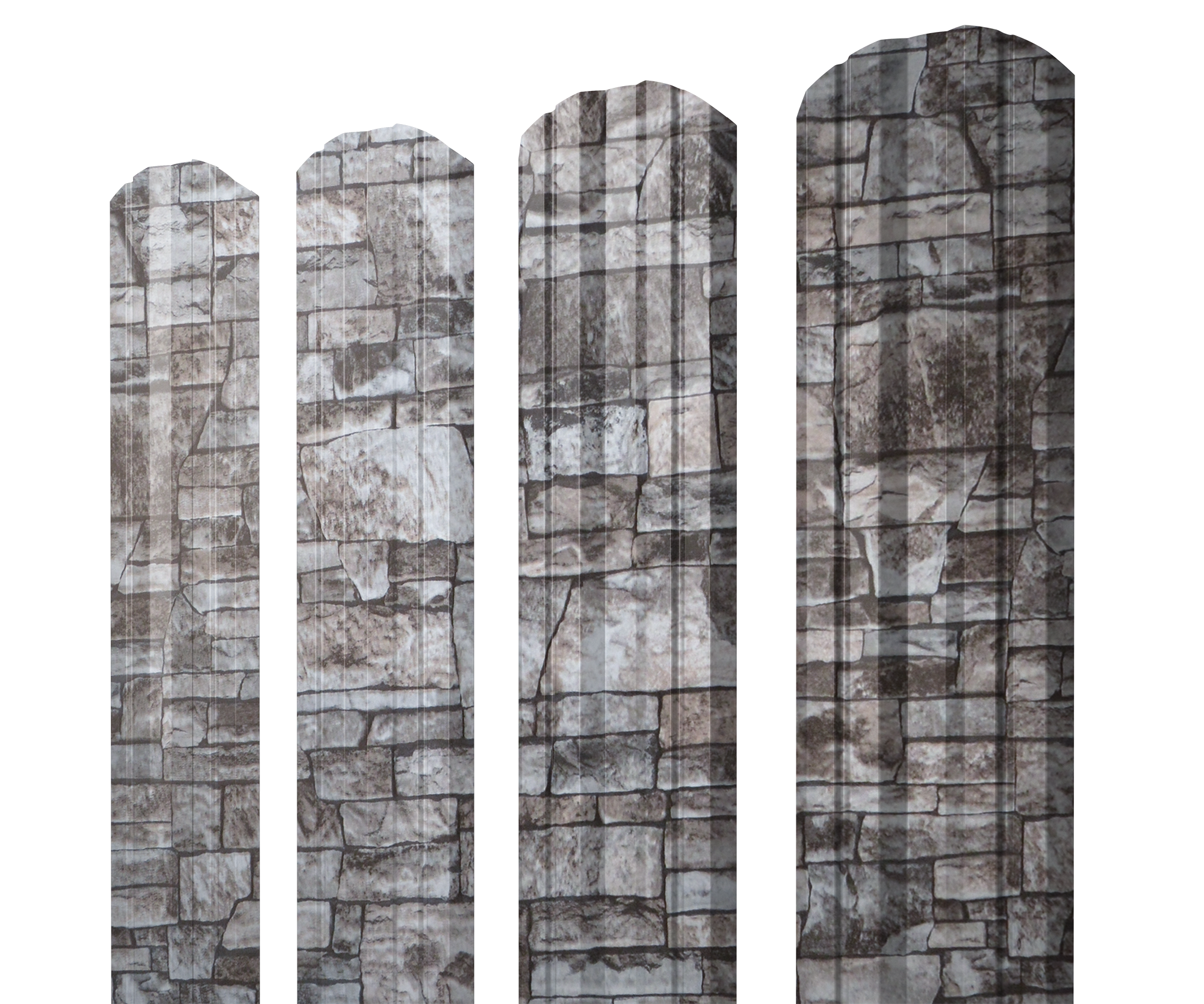 Штакетник Twin фигурный Grand Line 0,45 Print Elite Fine Stone TwinColor