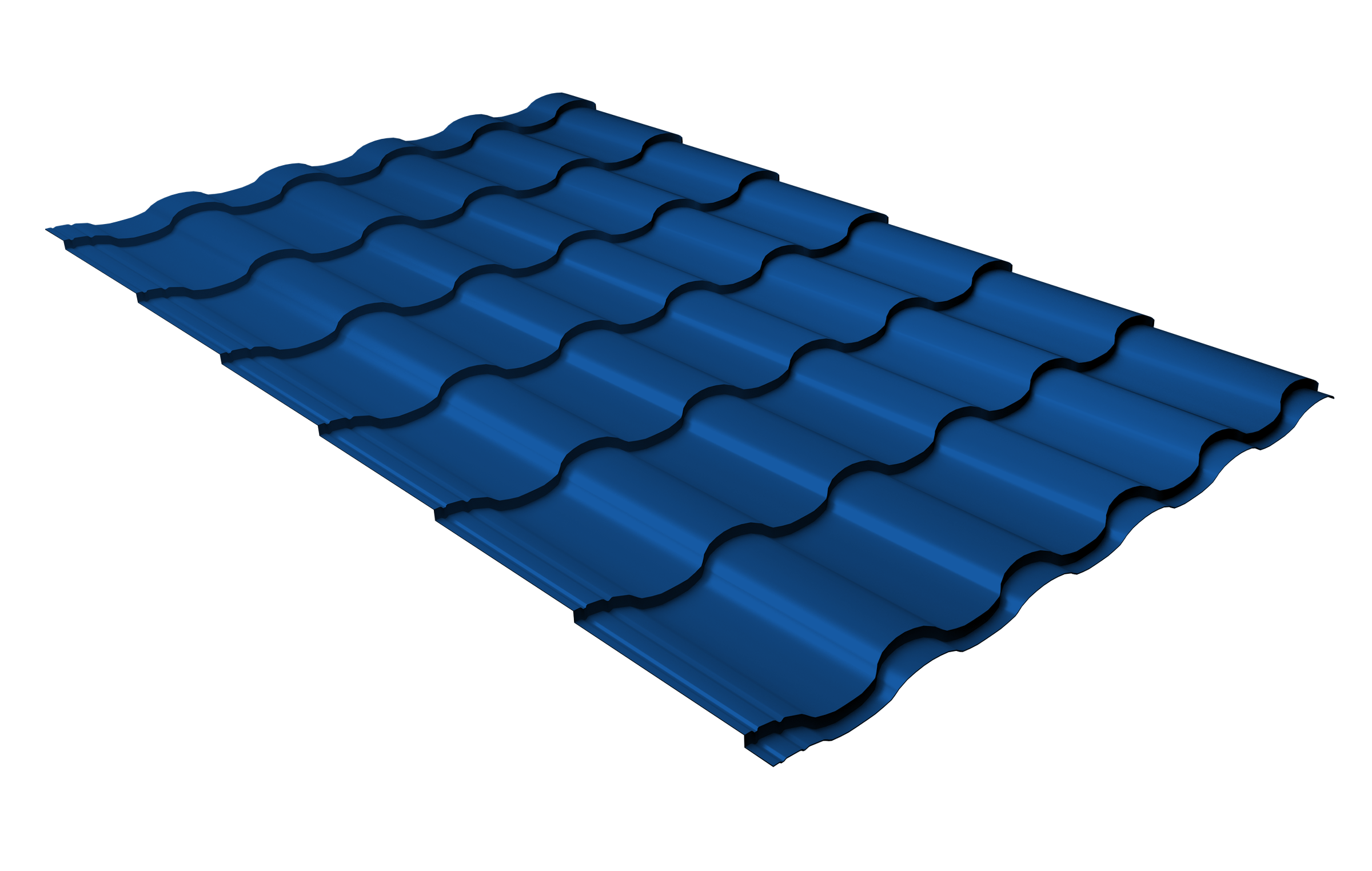 Металлочерепица "Кредо" ("Kredo") v01, 0,5 мм, Satin RAL 5005 сигнальный синий