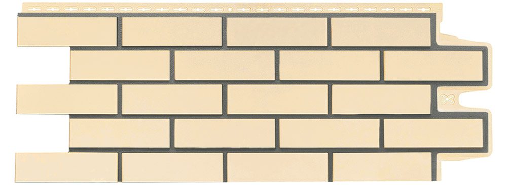 Фасадная панель Grand Line Клинкерный кирпич Дизайн бежевый со швом RAL 7006
