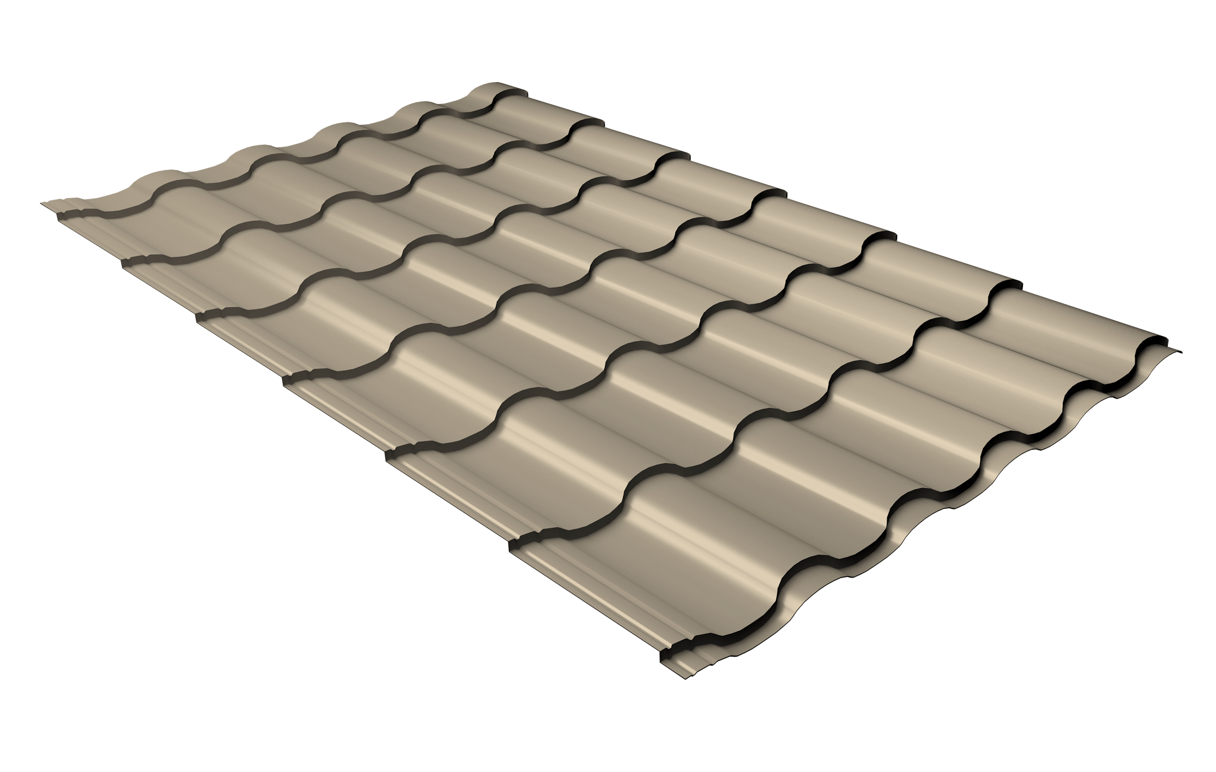 Металлочерепица "Кредо" ("Kredo") v01 0,5 Satin RAL 1015 светлая слоновая кость