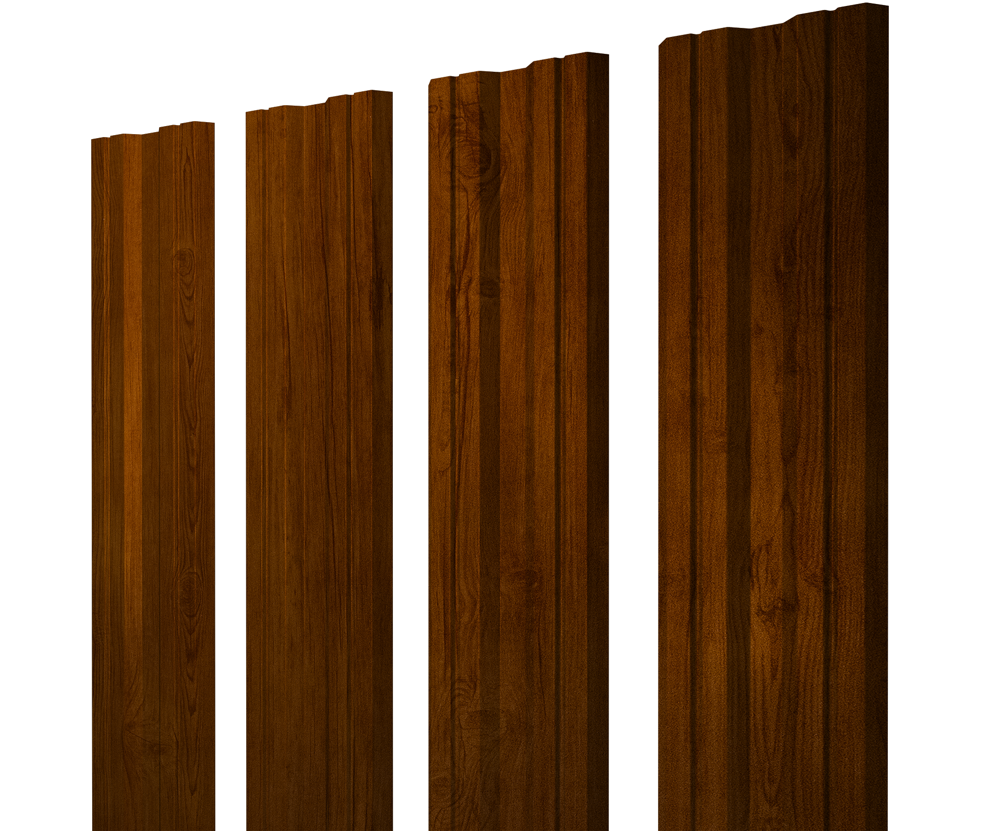 Штакетник Твин с прямым резом Grand Line 0,4 Принт Премиум Golden Wood Intense FTC