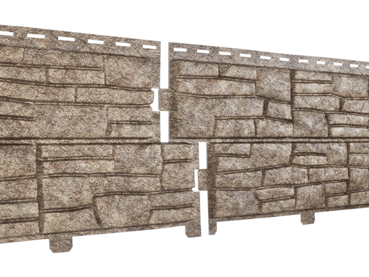 Фасадные панели Стоун Хаус Сланец Бурый