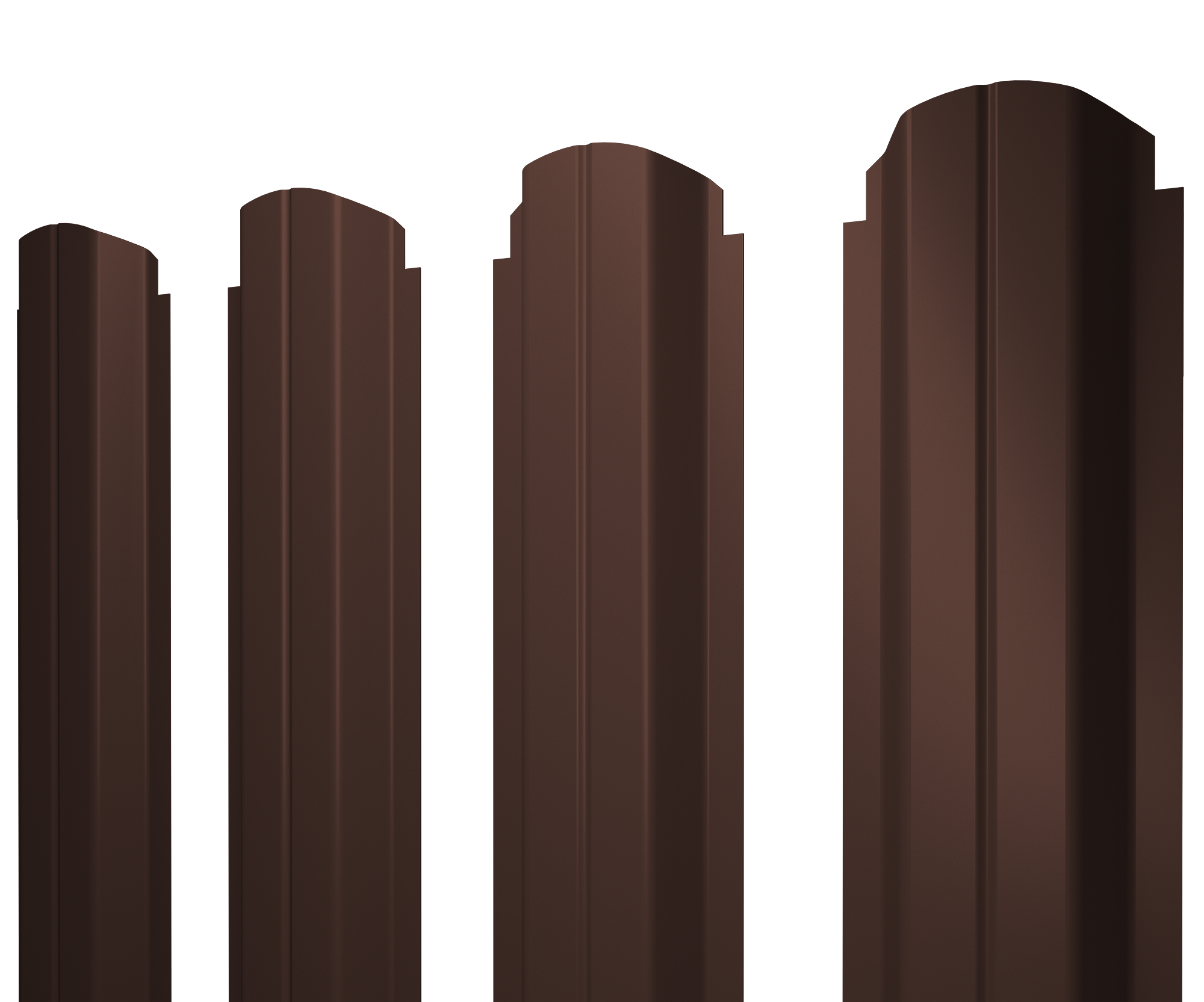 Штакетник П-образный A фигурный 0,5 Drap TX RAL 8017 шоколад