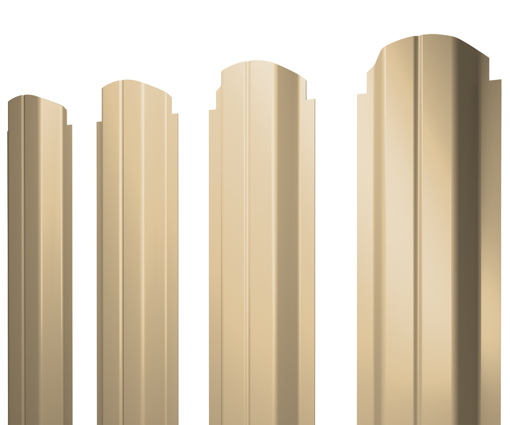 Штакетник П-образный А фигурный 0,4 PE RAL 1014 слоновая кость