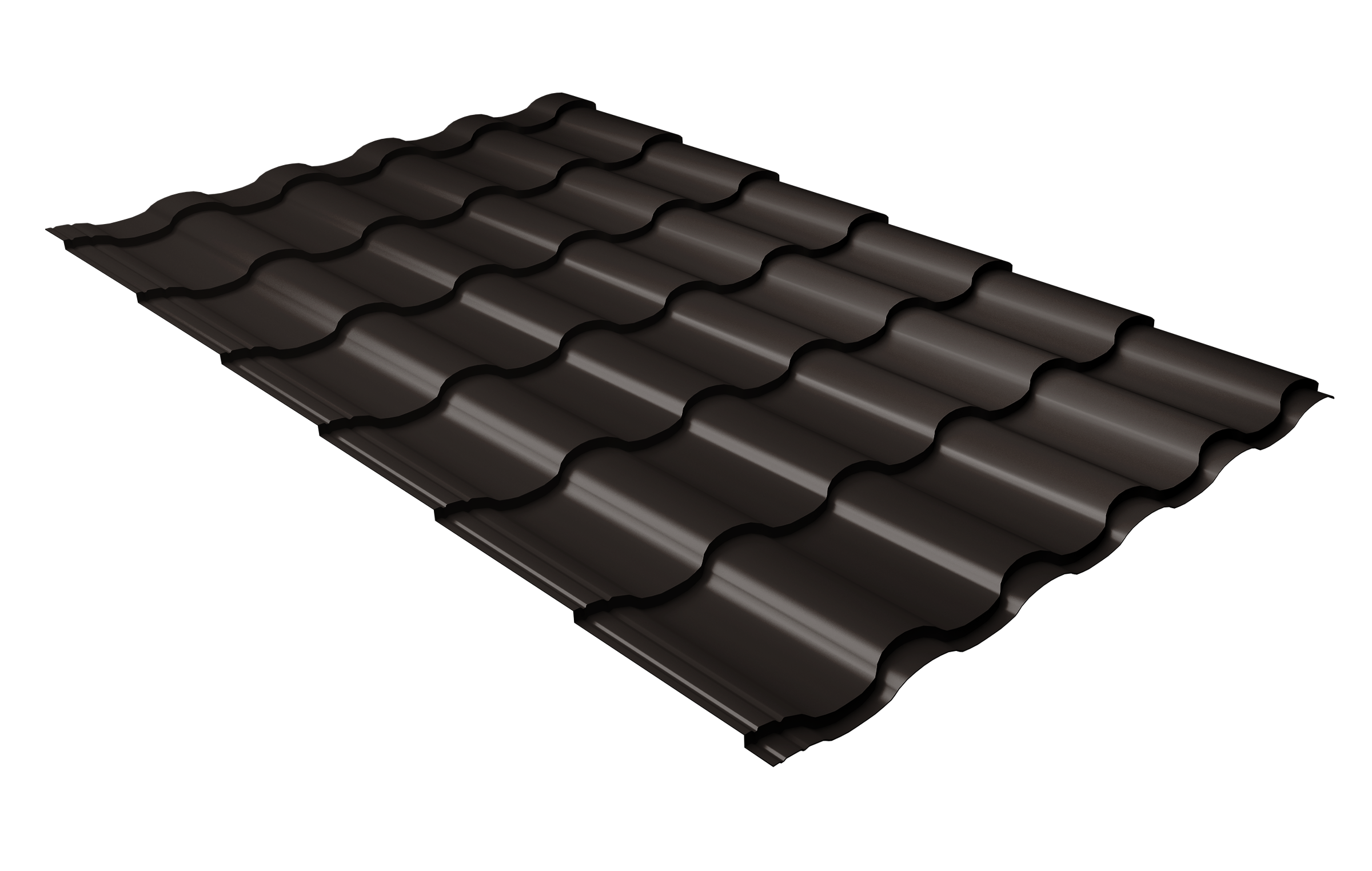 Металлочерепица "Кредо" ("Kredo") v01 0,5 Satin RR 32 темно-коричневый