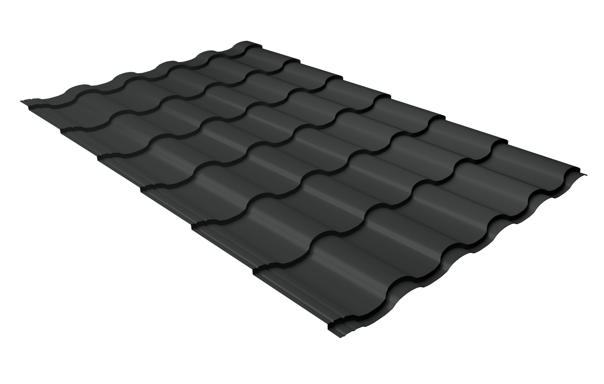 Металлочерепица "Кредо" ("Kredo") v01 0,5 Satin RAL 7016 антрацитово-серый Металлочерепица "Кредо" ("Kredo") v01 0,5 Satin RAL 7016 антрацитово-серый