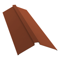 Планка конька плоского 150х40х150 0,5 Satin Matt RAL 8004 терракота (2м)
