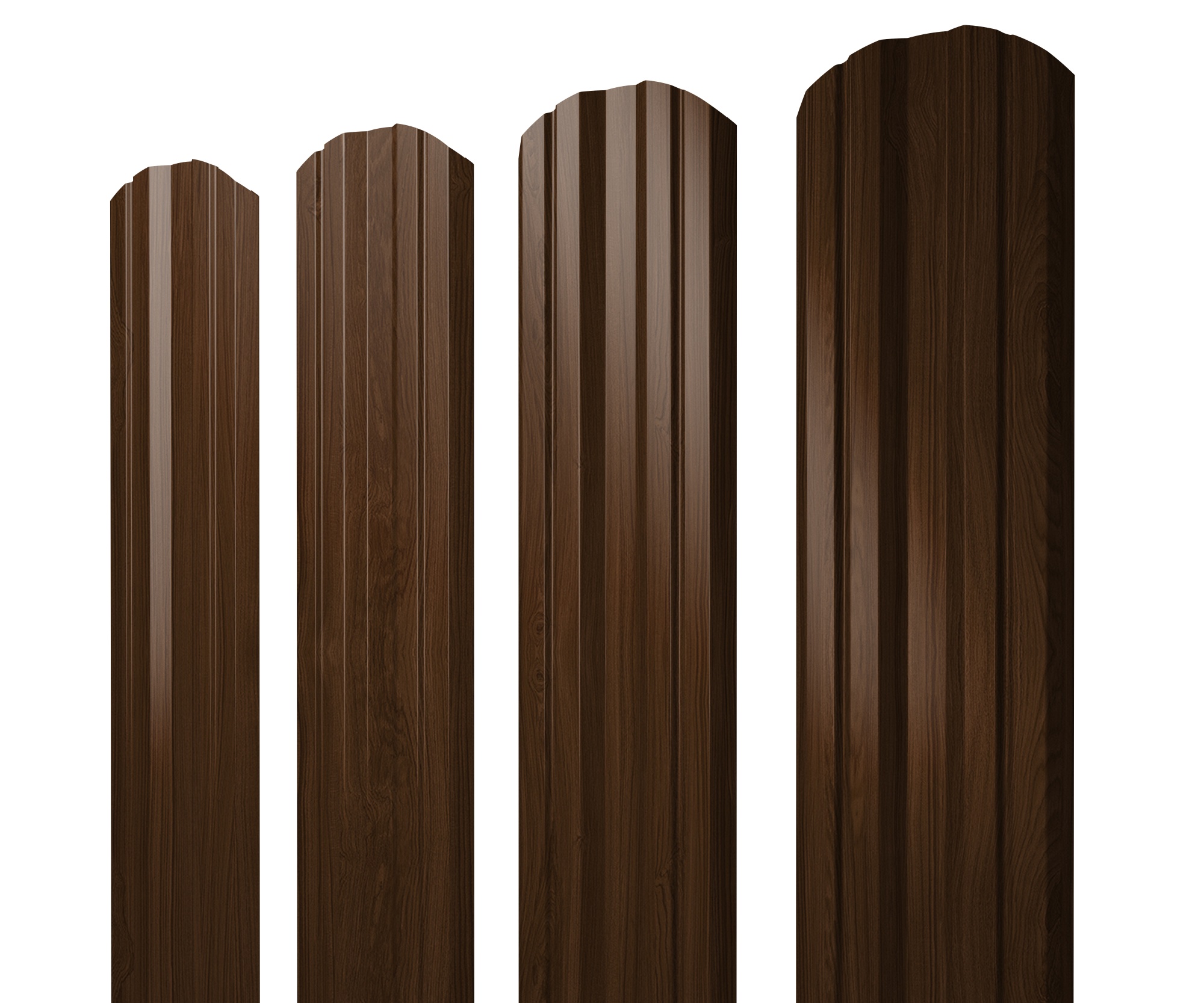 Штакетник Twin фигурный Grand Line 0,45 Print Elite Choco Wood TwinColor