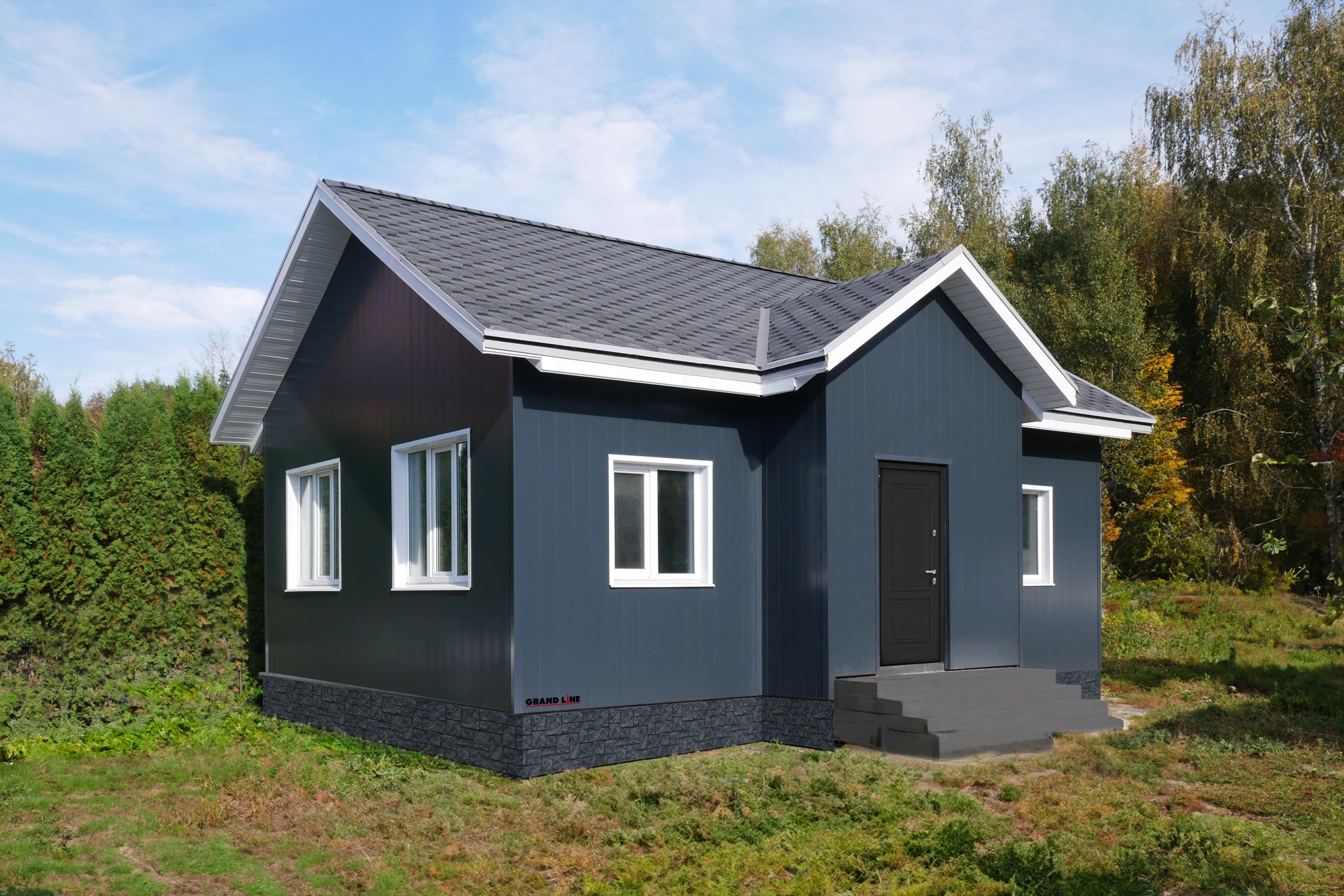 Вертикаль 0,2 line 0,5 мм, Satin с пленкой, RAL 7024 мокрый асфальт