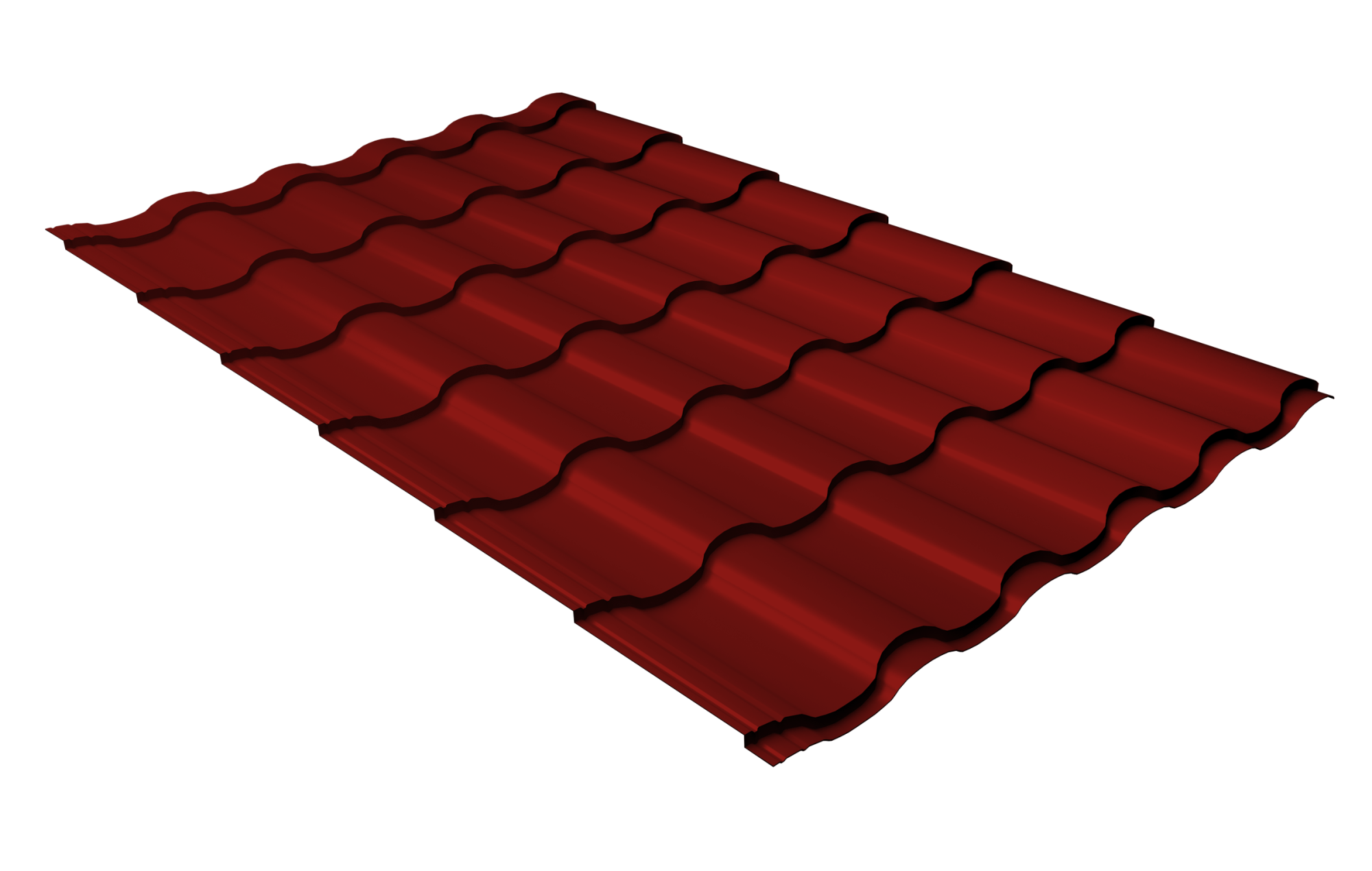 Металлочерепица "Кредо" ("Kredo") v01 0,5 Satin RAL 3011 коричнево-красный Металлочерепица "Кредо" ("Kredo") v01 0,5 Satin RAL 3011 коричнево-красный