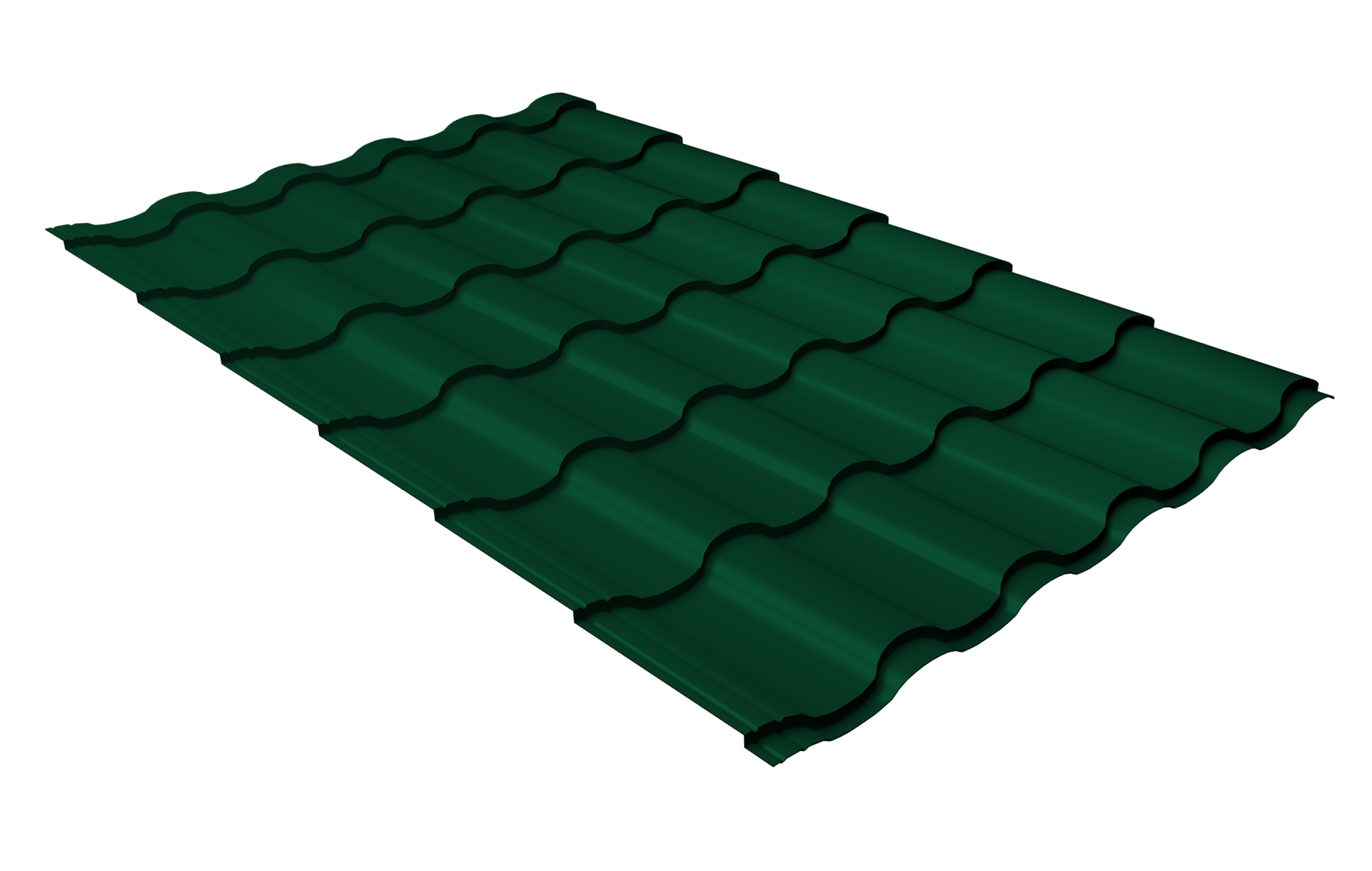 Металлочерепица "Кредо" ("Kredo") v01 0,5 Satin RAL 6005 зеленый мох Металлочерепица "Кредо" ("Kredo") v01 0,5 Satin RAL 6005 зеленый мох