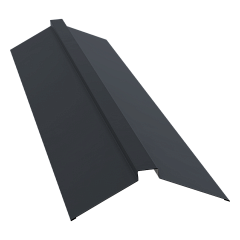 Планка конька плоского 150х40х150 0,5 Satin Matt RAL 7024 мокрый асфальт (2м)
