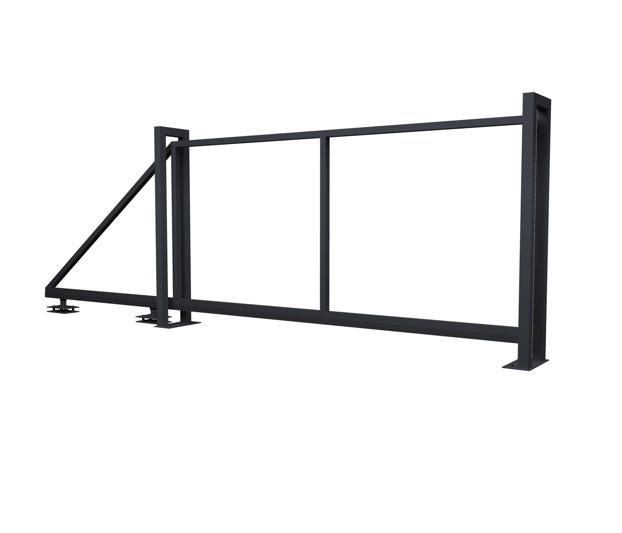 Ворота откатные Жалюзи 2,0х4,0 RAL 7024 без заполнения